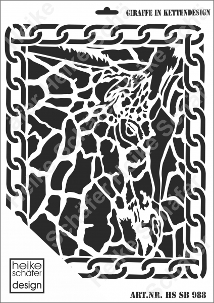 Schablone-Stencil A3 441-0988 Giraffe in Kettendesign